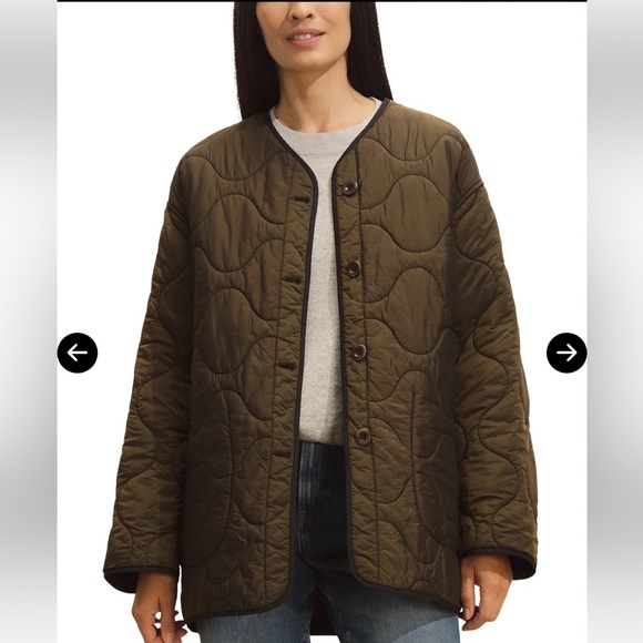 * NWOT * Buck Mason Womens Quilted reversible Jacket Olive Green/ Black XS - Picture 6 of 10